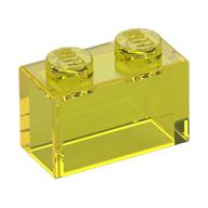 Brick 1 x 2 without Bottom Tube (Trans-Yellow)