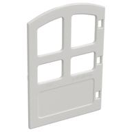 Duplo Door 1 x 4 x 4 with Four Panes, Different Size and Curved Top (White)