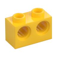 Technic Brick 1 x 2 [2 Pin Holes] (Yellow)