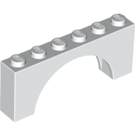 Brick Arch 1 x 6 x 2 - Thick Top with Reinforced Underside (White)