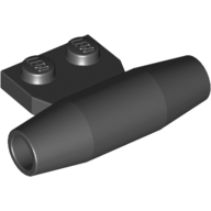Engine - Smooth, Small 1 x 2 Side Plate [With Axle Holders] (Black)