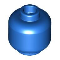 Minifig Head [Plain] [Blocked Open Stud] (Blue)