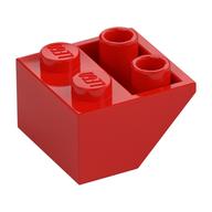 Brick Sloped Inverted 45° 2 x 2 [Ovoid Bottom Pin, Bar-sized Stud Holes] (Red)