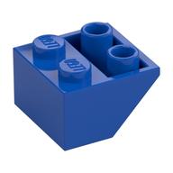 Brick Sloped Inverted 45° 2 x 2 [Ovoid Bottom Pin, Bar-sized Stud Holes] (Blue)