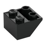 Brick Sloped Inverted 45° 2 x 2 [Ovoid Bottom Pin, Bar-sized Stud Holes] (Black)