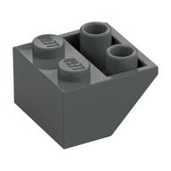 Brick Sloped Inverted 45° 2 x 2 [Ovoid Bottom Pin, Bar-sized Stud Holes] (Dark Gray)