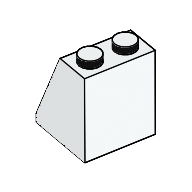 Brick Sloped 65° 2 x 2 x 2 Smooth without Bottom Tube (White)
