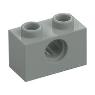 Technic Brick 1 x 2 [1 Pin Hole] (Light Gray)