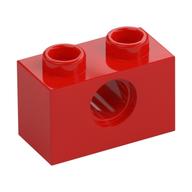 Technic Brick 1 x 2 [1 Pin Hole] (Red)