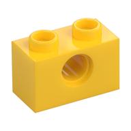 Technic Brick 1 x 2 [1 Pin Hole] (Yellow)