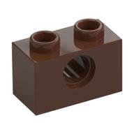 Technic Brick 1 x 2 [1 Pin Hole] (Brown)