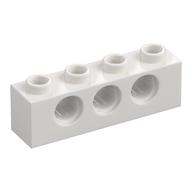 Technic Brick 1 x 4 [3 Pin Holes] (White)
