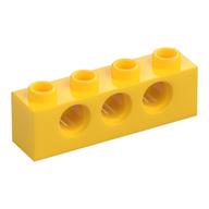 Technic Brick 1 x 4 [3 Pin Holes] (Yellow)