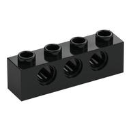 Technic Brick 1 x 4 [3 Pin Holes] (Black)