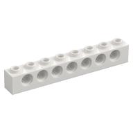 Technic Brick 1 x 8 [7 Pin Holes] (White)