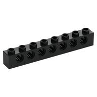 Technic Brick 1 x 8 [7 Pin Holes] (Black)