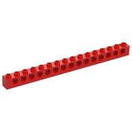Technic Brick 1 x 16 [15 Pin Holes] (Red)