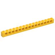 Technic Brick 1 x 16 [15 Pin Holes] (Yellow)
