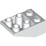 Brick Sloped Inverted 33° 3 x 2, No Connections between Studs, Ovoid Bottom Pin (White)
