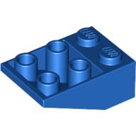 Brick Sloped Inverted 33° 3 x 2, No Connections between Studs, Ovoid Bottom Pin (Blue)