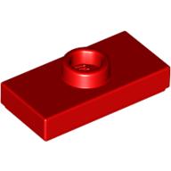 Plate Special 1 x 2 with 1 Stud with Groove (Jumper) (Red)