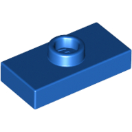 Plate Special 1 x 2 with 1 Stud with Groove (Jumper) (Blue)
