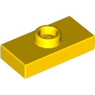 Plate Special 1 x 2 with 1 Stud with Groove (Jumper) (Yellow)