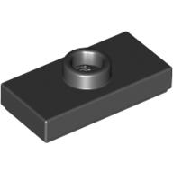 Plate Special 1 x 2 with 1 Stud with Groove (Jumper) (Black)