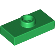 Plate Special 1 x 2 with 1 Stud with Groove (Jumper) (Green)