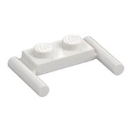 Plate Special 1 x 2 with Handles [Flat Ends / Low Attachment] (White)