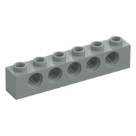 Technic Brick 1 x 6 [5 Pin Holes] (Light Gray)