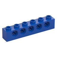 Technic Brick 1 x 6 [5 Pin Holes] (Blue)