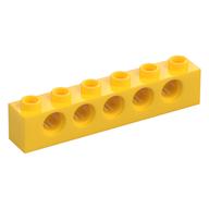 Technic Brick 1 x 6 [5 Pin Holes] (Yellow)
