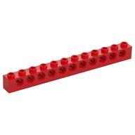 Technic Brick 1 x 12 [11 Pin Holes] (Red)