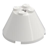 Cone 4 x 4 x 2, Axle Hole [Plain] (White)