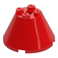 Cone 4 x 4 x 2, Axle Hole [Plain] (Red)