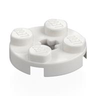 Plate Round 2 x 2 with Axle Hole Type 1 (+ Opening) (White)