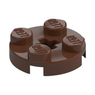 Plate Round 2 x 2 with Axle Hole Type 1 (+ Opening) (Brown)