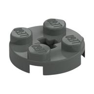 Plate Round 2 x 2 with Axle Hole Type 1 (+ Opening) (Dark Gray)