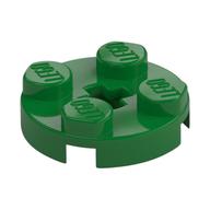Plate Round 2 x 2 with Axle Hole Type 1 (+ Opening) (Green)