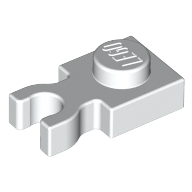 Plate Special 1 x 1 with Clip Vertical [Thick U Clip] (White)