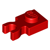 Plate Special 1 x 1 with Clip Vertical [Thick U Clip] (Red)