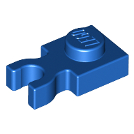 Plate Special 1 x 1 with Clip Vertical [Thick U Clip] (Blue)