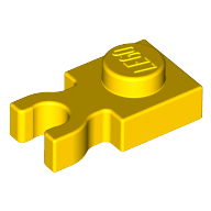 Plate Special 1 x 1 with Clip Vertical [Thick U Clip] (Yellow)