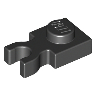 Plate Special 1 x 1 with Clip Vertical [Thick U Clip] (Black)