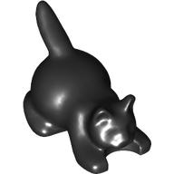 Animal, Cat, Kitten Crouching [Plain] (Black)