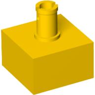 Brick Special 2 x 2 No Studs, Top Pin (Yellow)