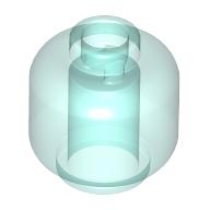 Minifig Head [Plain] [Blocked Open Stud] (Trans-Light Blue)