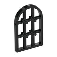 Window 1 x 2 x 2 & 2/3 Pane Twisted Bar with Rounded Top (Black)