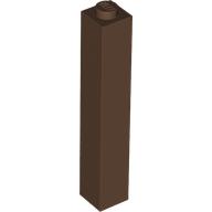 Brick 1 x 1 x 5 with Blocked Open or Hollow Stud (Brown)